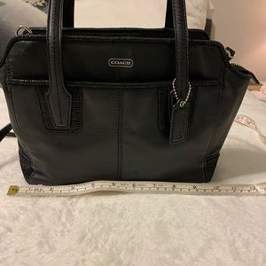 Coach, black, leather, small shoulder bag